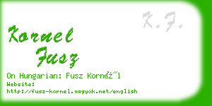 kornel fusz business card